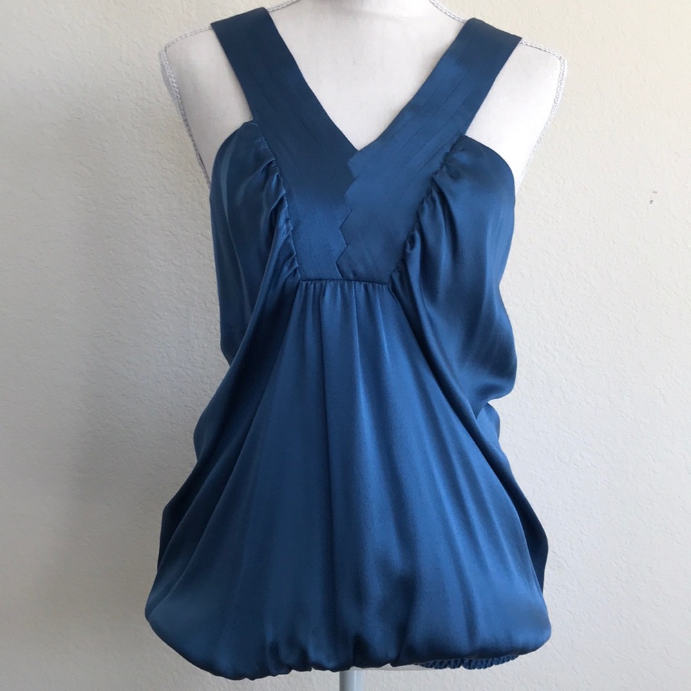 Flounce TBD Size S Blue Silk Top